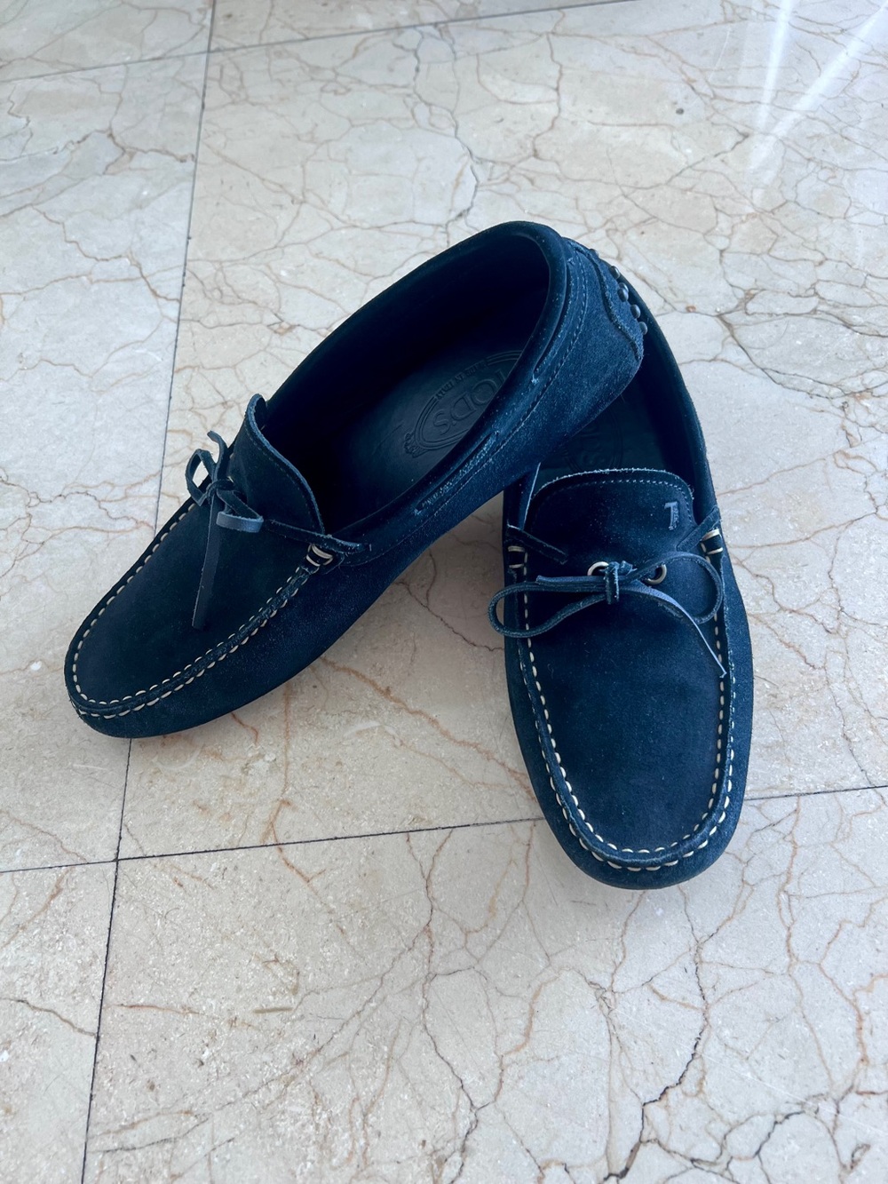 Tod's Black Gommino Suede Driving Loafer